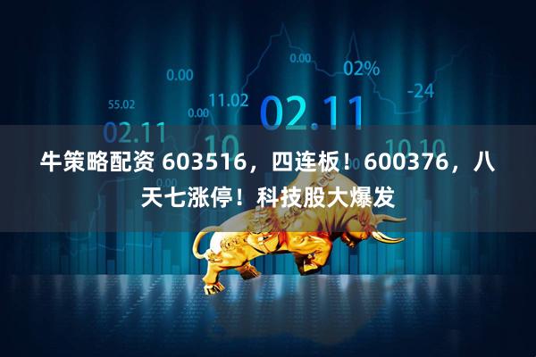 牛策略配资 603516，四连板！600376，八天七涨停！科技股大爆发